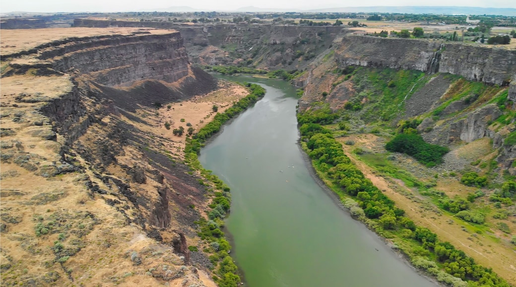 Perrine Memorial Bridge aerial view in Jerome, Idaho