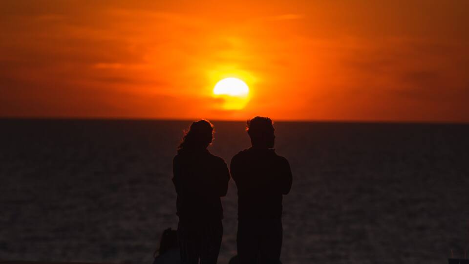 sunset on the lake in ohio at lake erie in lakewood park ohio
