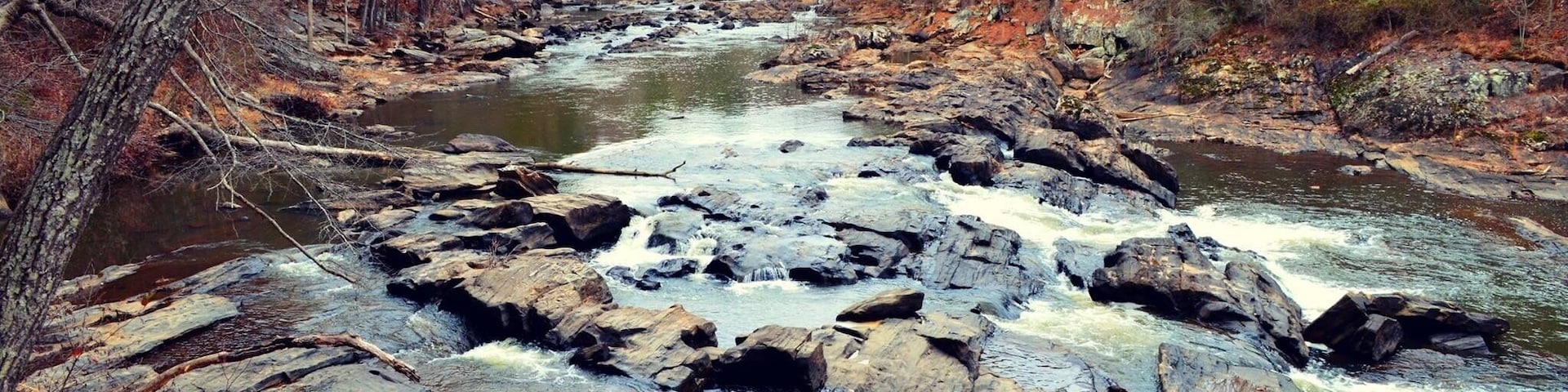 Winter hiking. Can you hear the water rushing by?