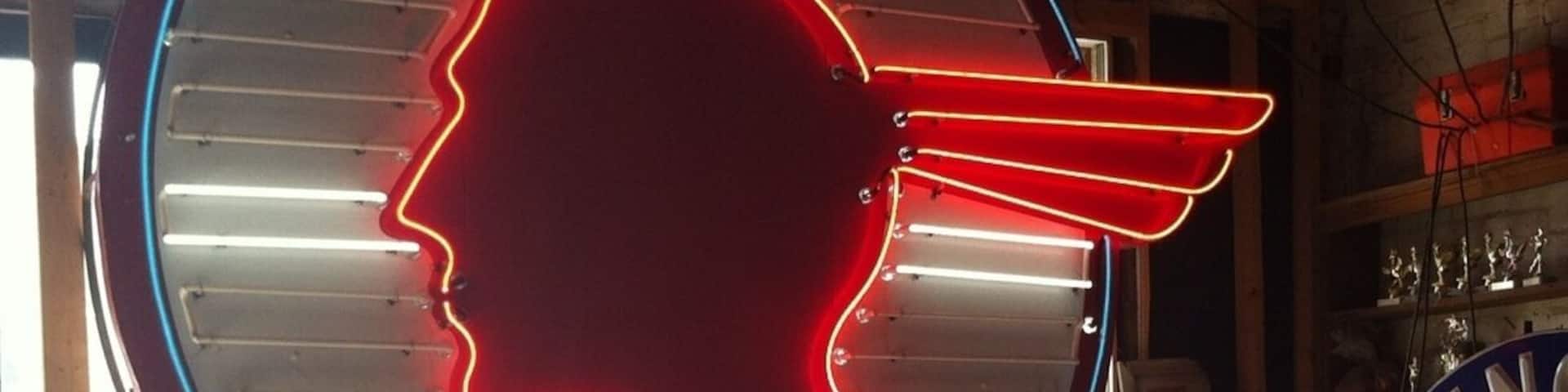 Vintage Pontiac neon sign at Big Bad Neon. Custom made neon signs and a few vintage ones for sale.