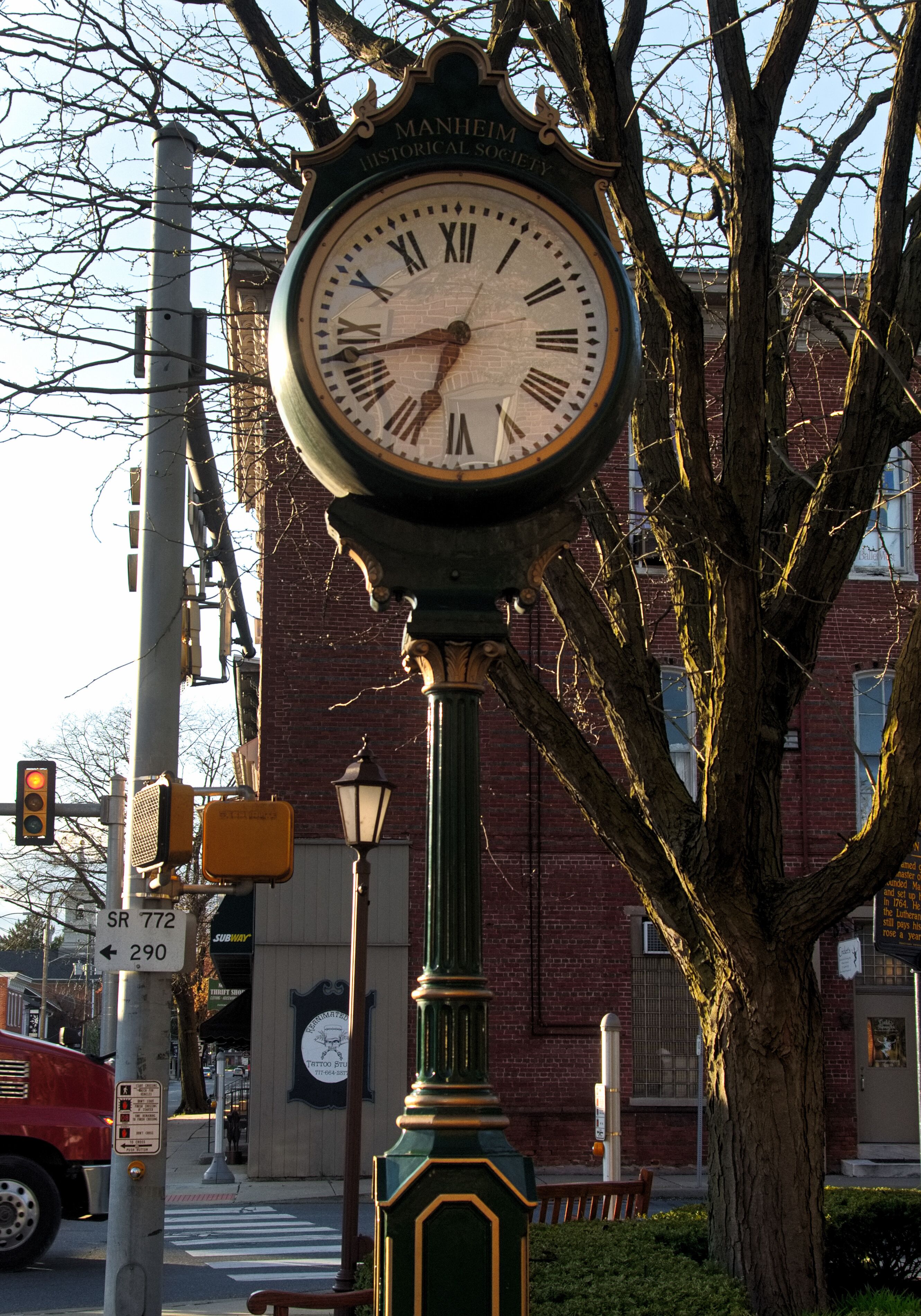 Large clock in Manheim, Pennsylvania