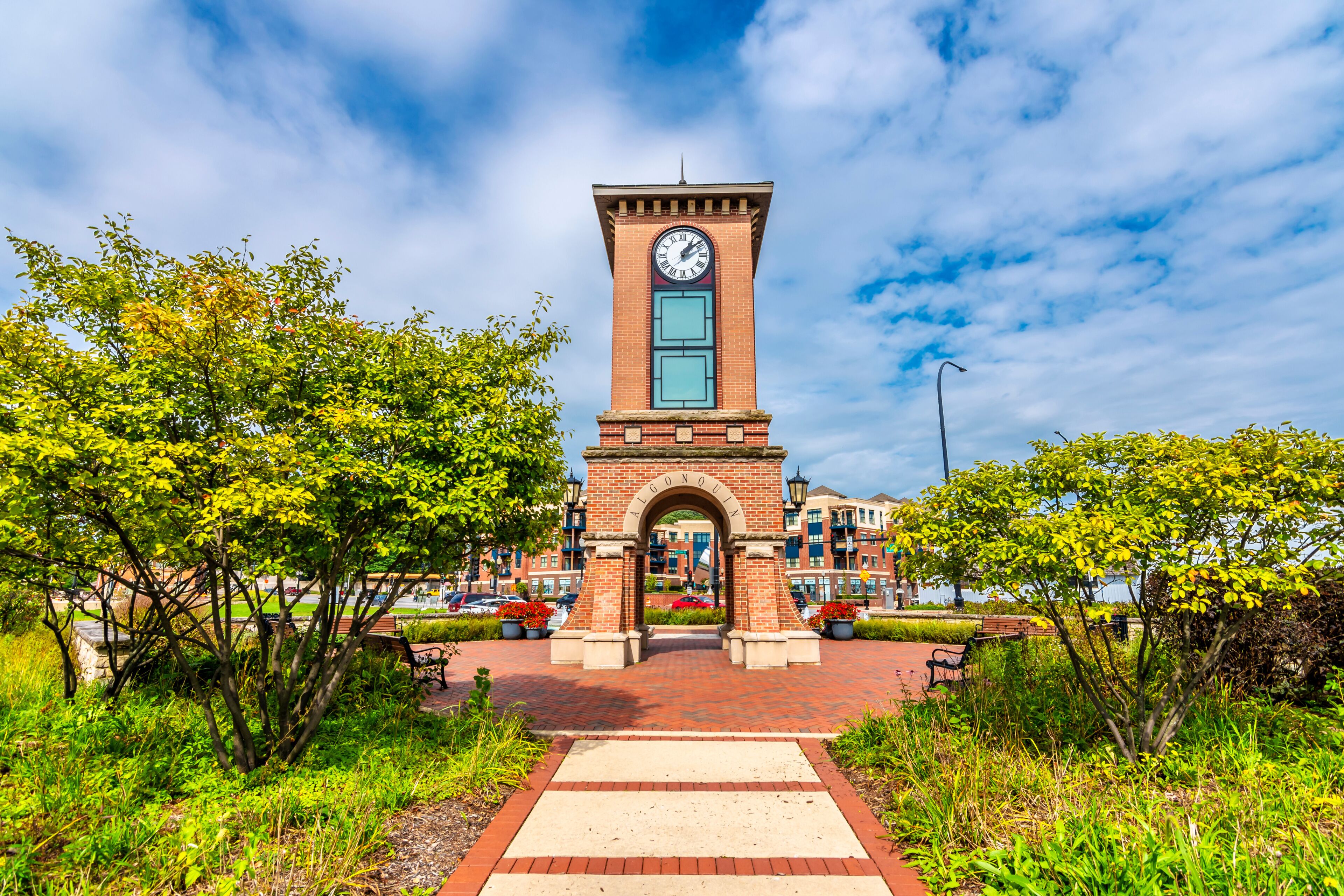 Clock Tower view in Algonquin Town of Illinois