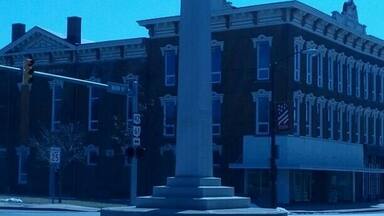 The Victory Shaft was erected in Mt. Gilead's town square in December, 1919 following World War I. It was presented by the federal government as a gift to the citizens of Morrow County to thank them for purchasing more war bonds per capita than any other county.