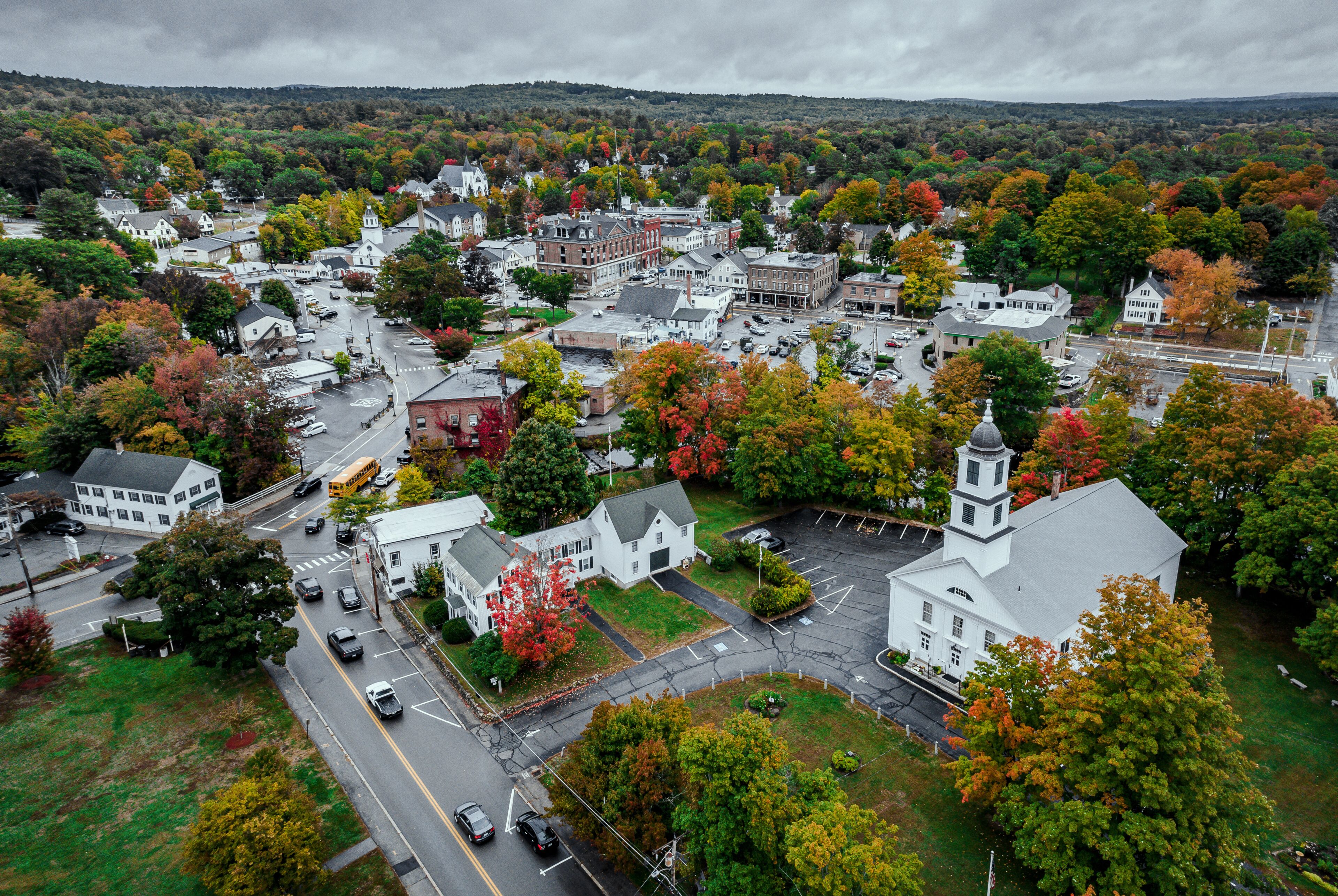 Milford, New Hampshire experiencing some fall foliage.