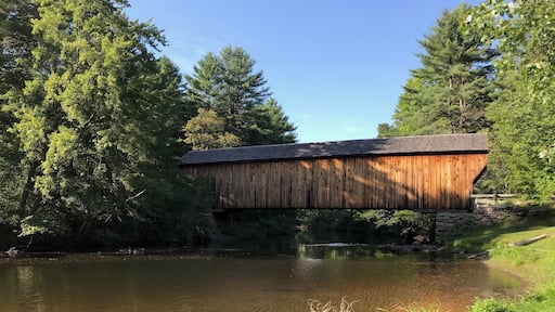 Classic New England covered bridge in Newport, NH.