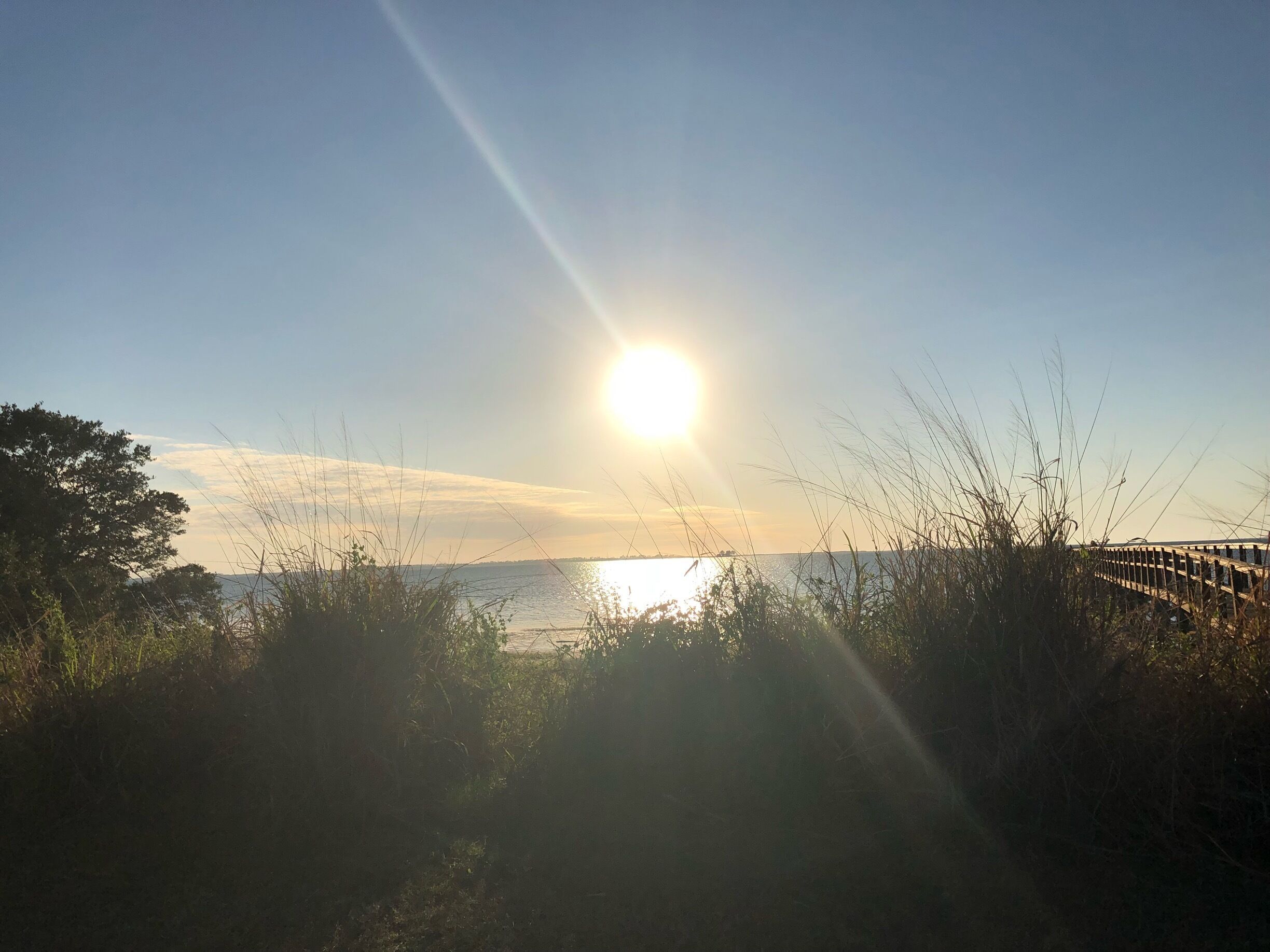 Sun setting at Crystal Beach. 