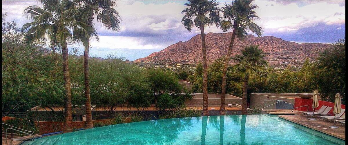 Swimming pool perfect for a refreshing dip in the dry desert air of Sonoran Desert.