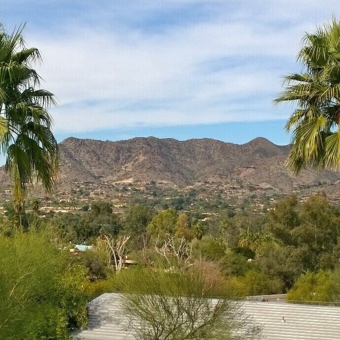 View over nearby mountains from the main building at Sanctuary Resort and Spa. This is your view at Breakfast...