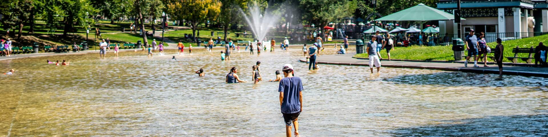 Sunny day in Boston common , one of the most famous park in town , Boston , Massachusetts , United States of America