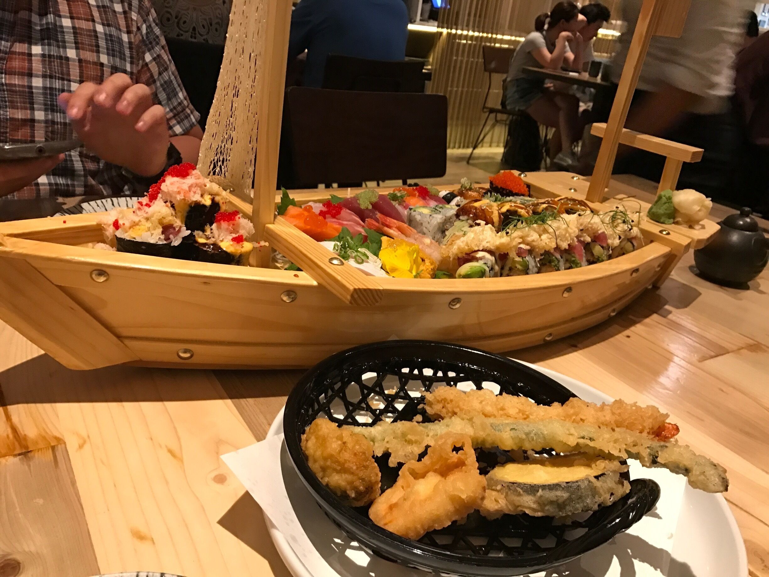 Delicious sushi in the assembly row shopping center in Somerville.