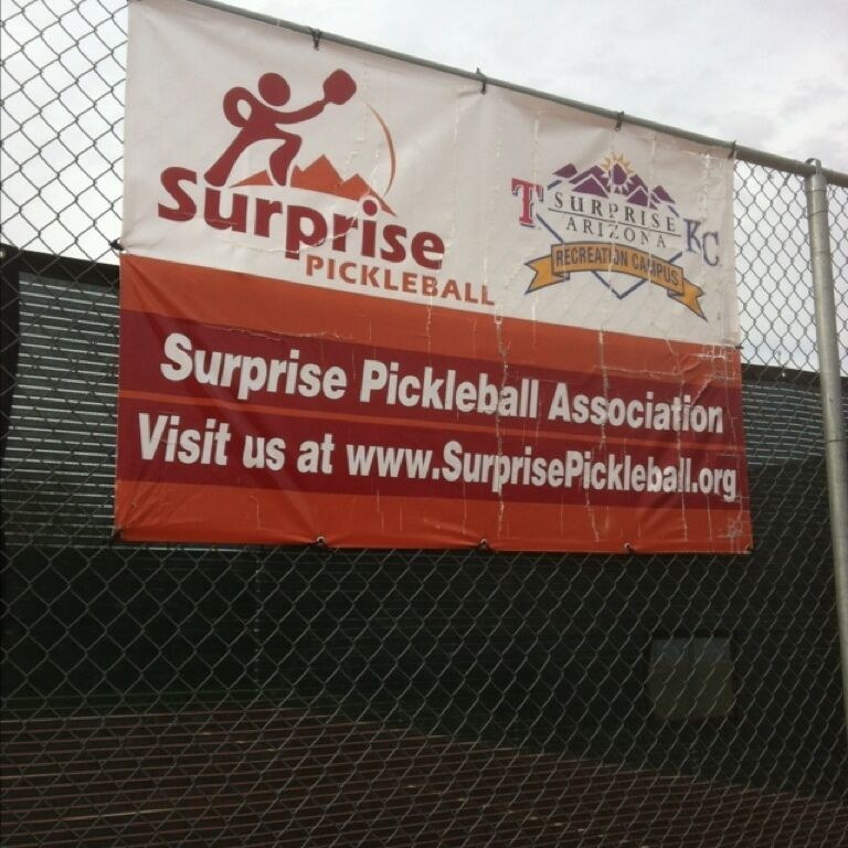 Pickleball! It's like tennis meets ping pong.  Mostly played by seniors, but is fun for all ages.  You can get cheaper paddles all the way up to $65 paddles at all Sports Authority stores in Phoenix!  This is also one of the few public courts in AZ.  