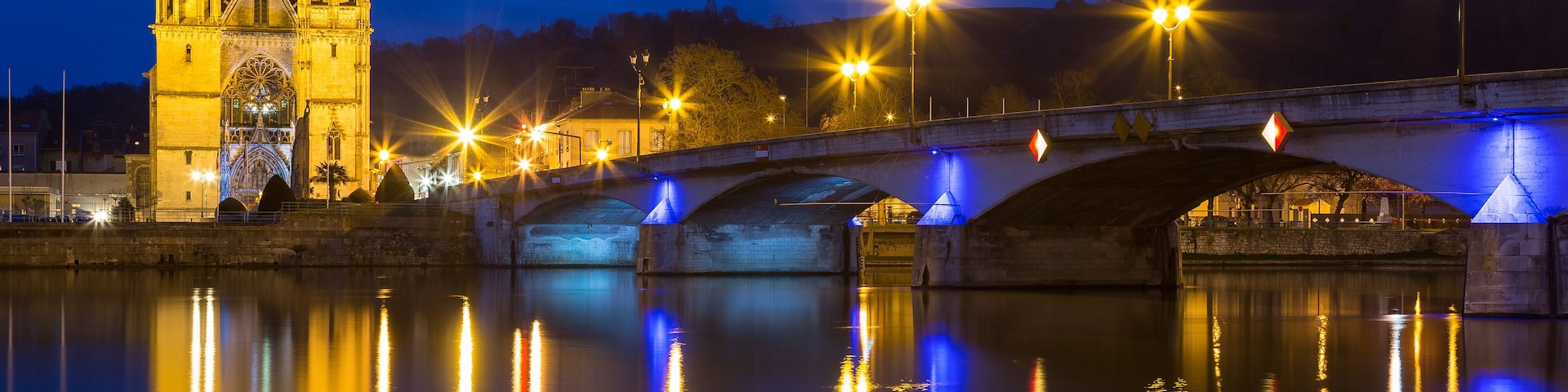 Saint Martin Kirche in Pont a Mousson Frankreich bei Nacht