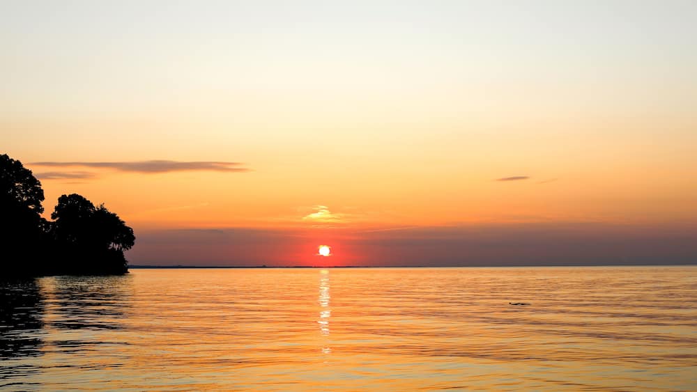 Beautiful summer sunset on Lake Ontario. Webster, NY