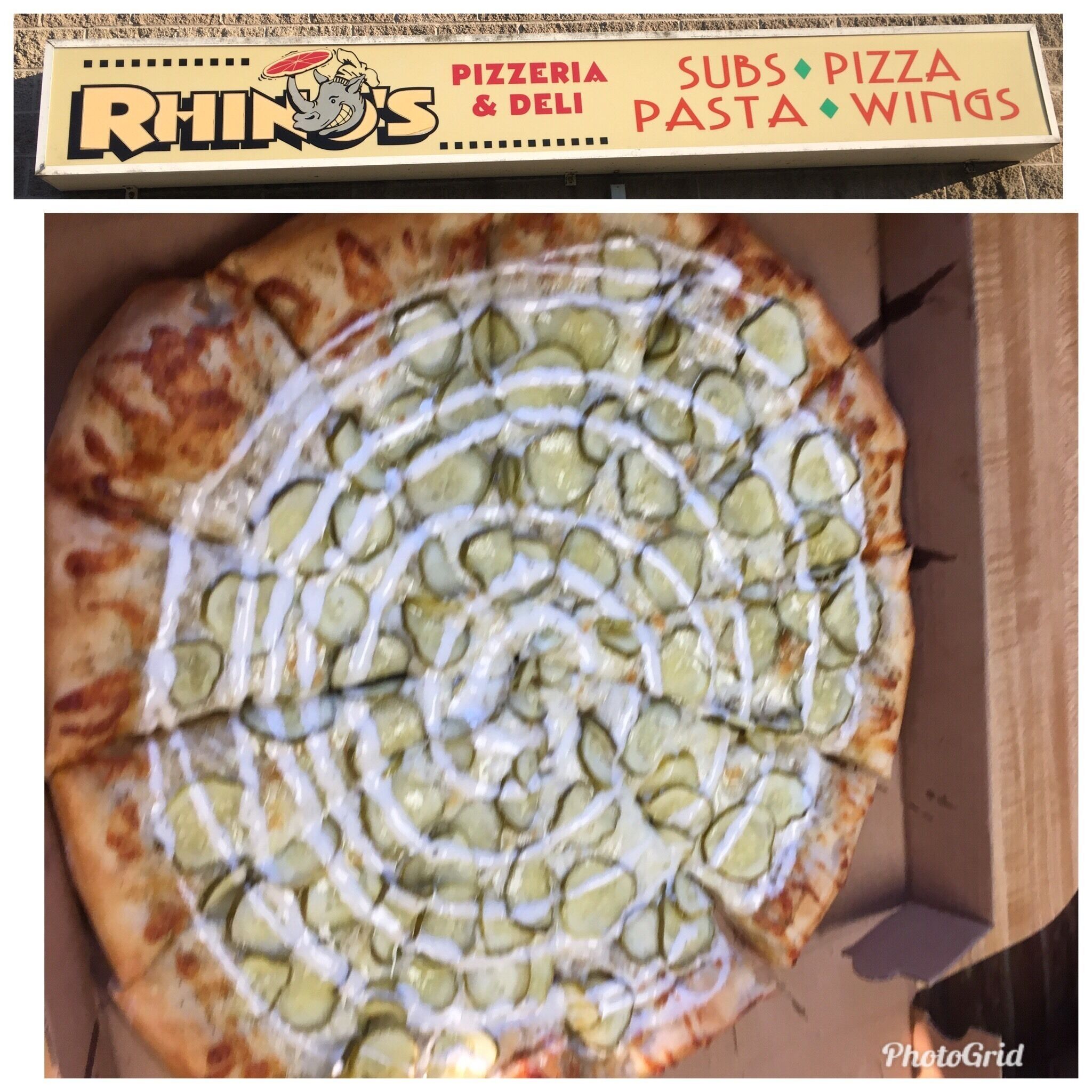 OMG! If you like pickles, you’ll love this pizza! Off the beaten path in Webster NY. Almost looks like a car lot, but keep driving!!