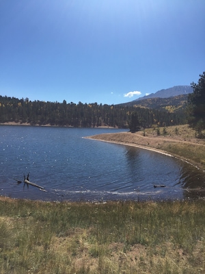 My friend and I decided to walk around the reservoir, but we had to turn around because there was no way we were going cross the water to get to the other side.