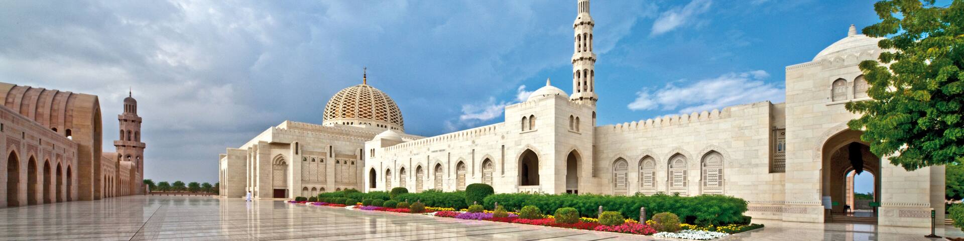 Sultan Qaboos Grand Mosque With Blue Sky