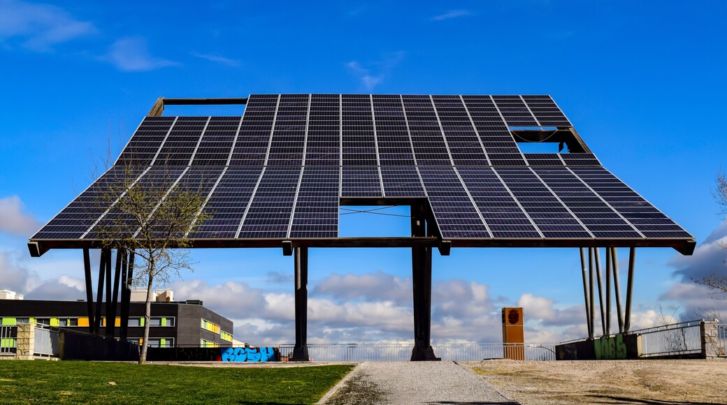 An immense panel of sunlight in a park of Acobendas. Photograph taken in Alcobendas, Madrid (Spain)