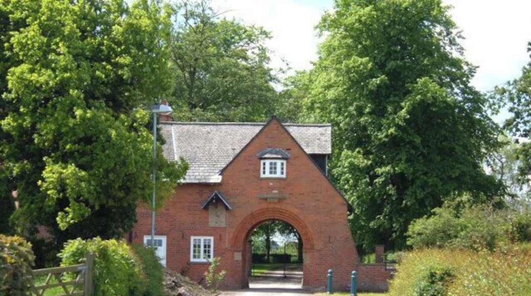 Entrance to Highgrove. The less famous Highgrove. This is the entrance to one of the Mary Dendy hospital buildings. There are several dotted about this part of Cheshire treating those with mental disorders. It is situated on Ancoats Road between Alderley Edge and Knutsford.