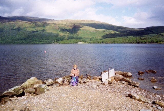 Inverbeg Caravan site Looking out into Loch Lomond on the eastern edge of the site.