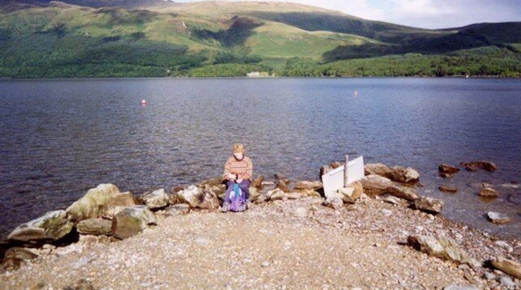 Inverbeg Caravan site Looking out into Loch Lomond on the eastern edge of the site.