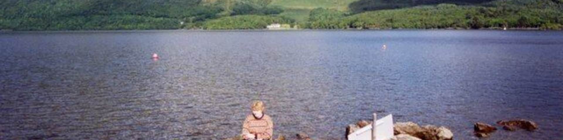 Inverbeg Caravan site Looking out into Loch Lomond on the eastern edge of the site.