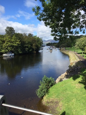 Crossing the bridge at Balloch (Loch Lomond), Scotland.