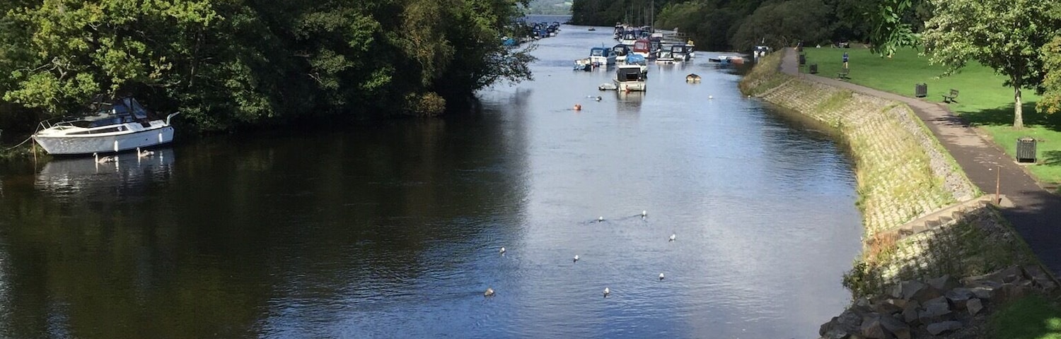 Crossing the bridge at Balloch (Loch Lomond), Scotland.
