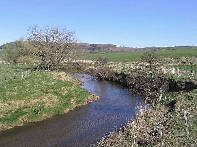 The River Till Viewed from a road bridge to the south of Chatton.
