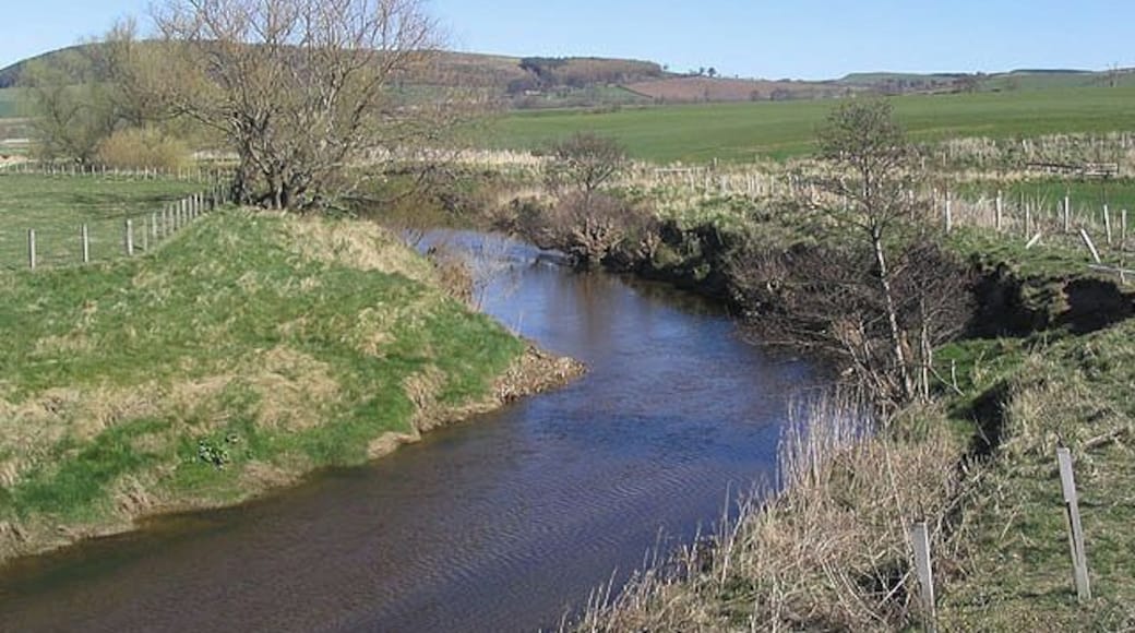 The River Till Viewed from a road bridge to the south of Chatton.