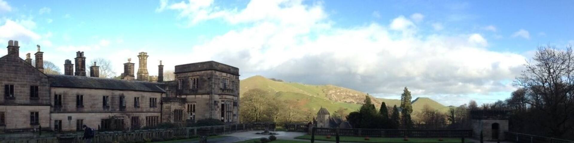 Looking from Ilam Hall (now a youth hostel!) to Bunster Hill.