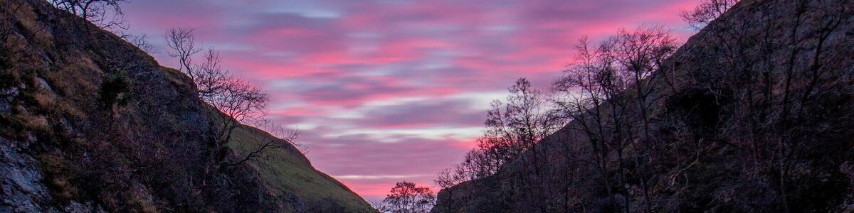 Sunset at the stepping stones, Dovedale, The Peak District, nr Ashbourne, Derbyshire, England.
After the crowds have gone home.