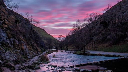 Sunset at the stepping stones, Dovedale, The Peak District, nr Ashbourne, Derbyshire, England.
After the crowds have gone home.