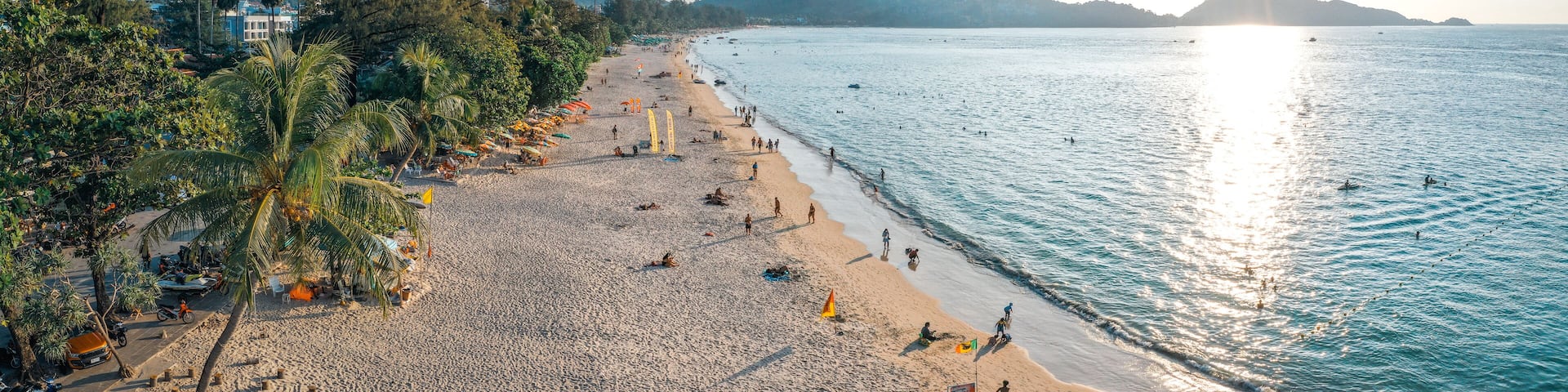 Sunset view in Patong beach in Phuket Province, Thailand