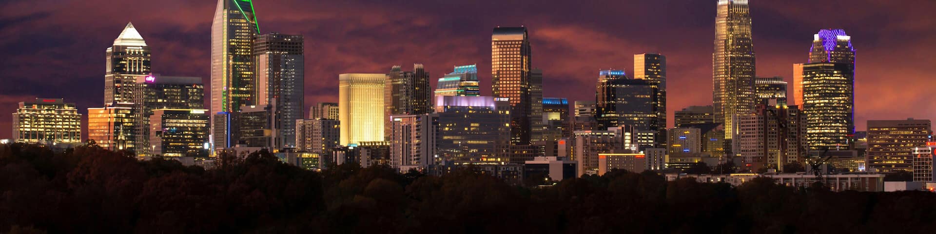 Charlotte, North Carolina, Skyline at Sunset