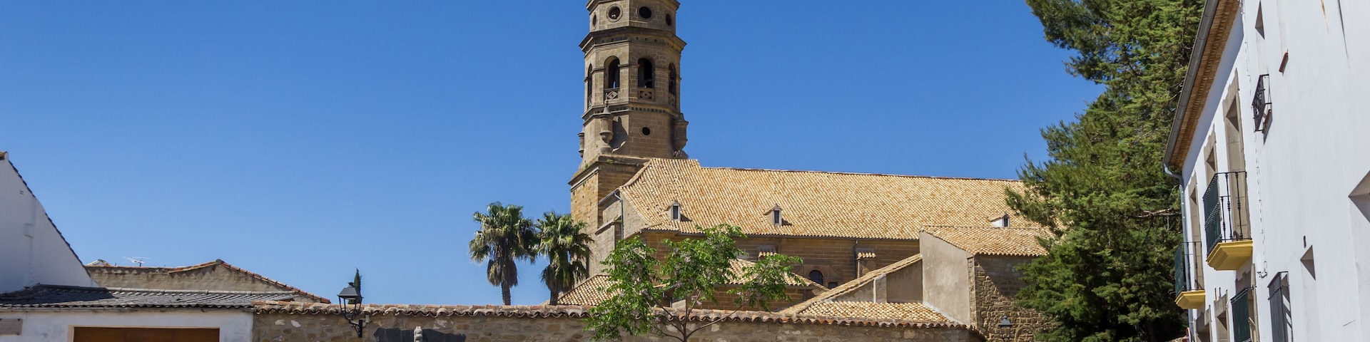 Panorama of the historic cathedral in Baeza, Spain