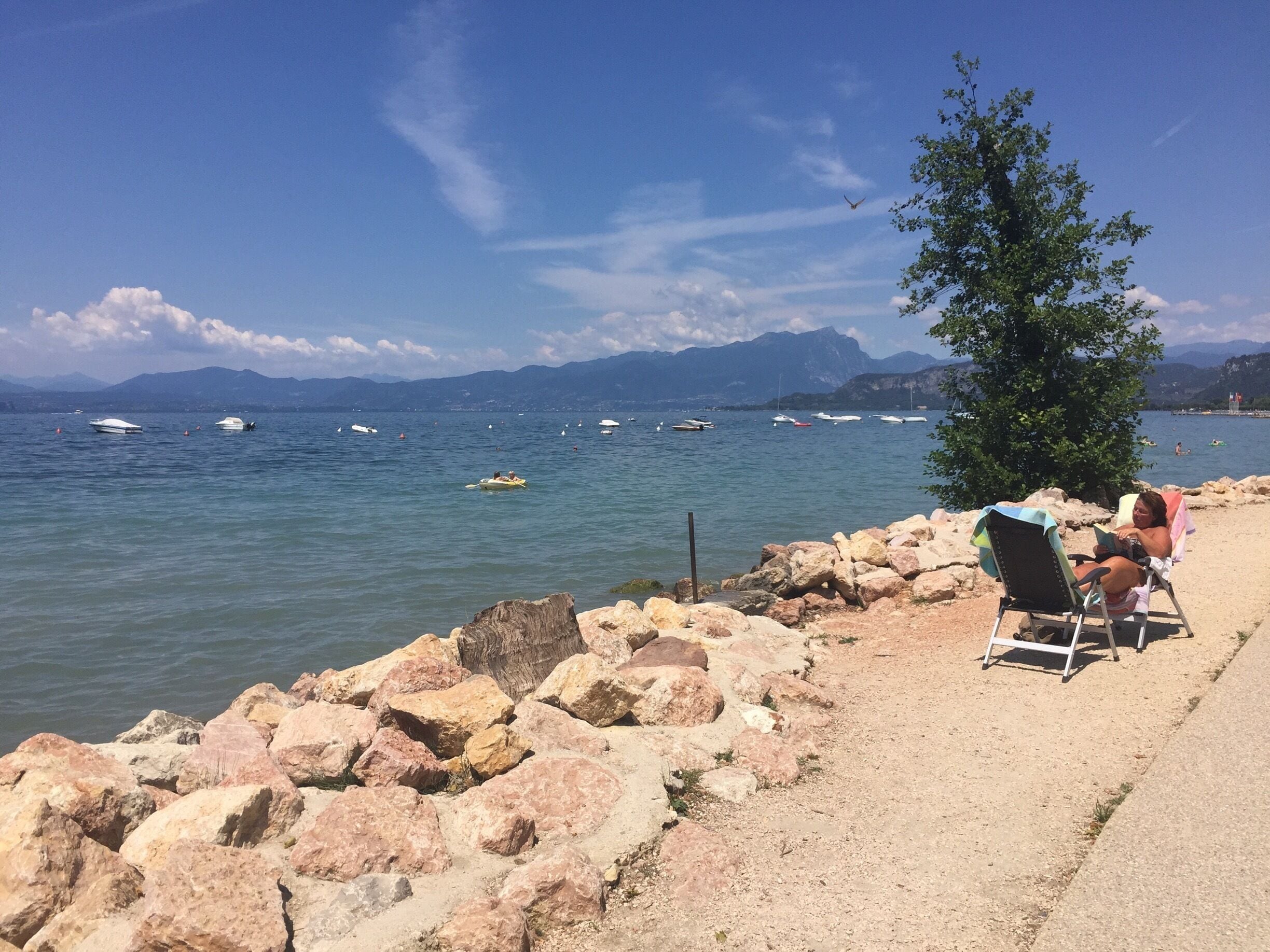 A view of the Lake Garda from the beech at Cisano