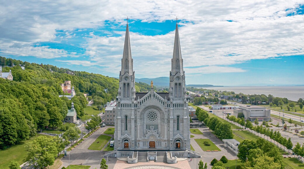 Sainte Anne de Beaupré Basilica from drone