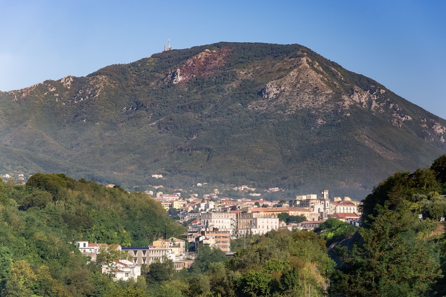 View of Cava de Tirreni town in Italy