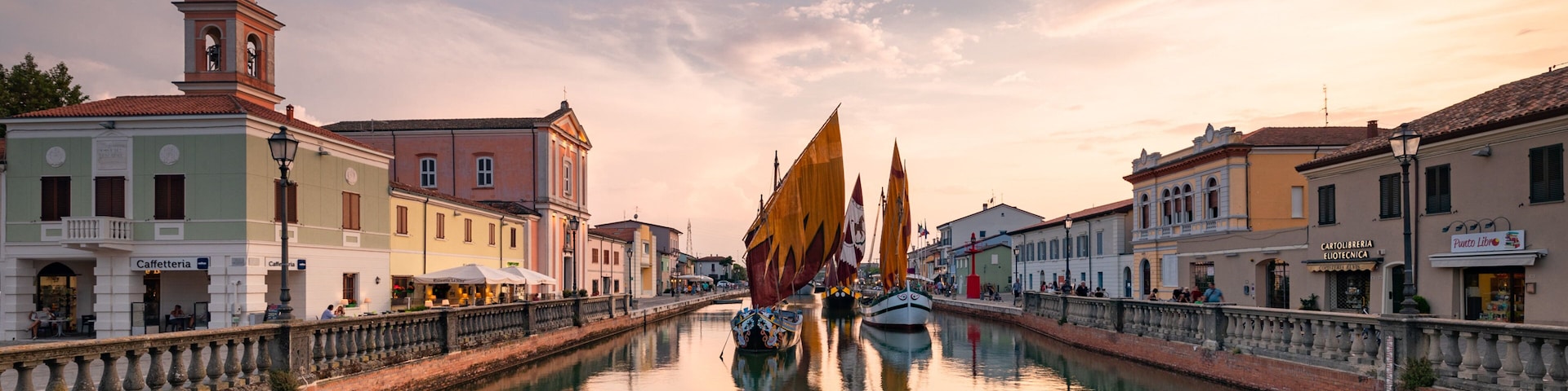 Cesenatico which includes a sunset and a river or creek