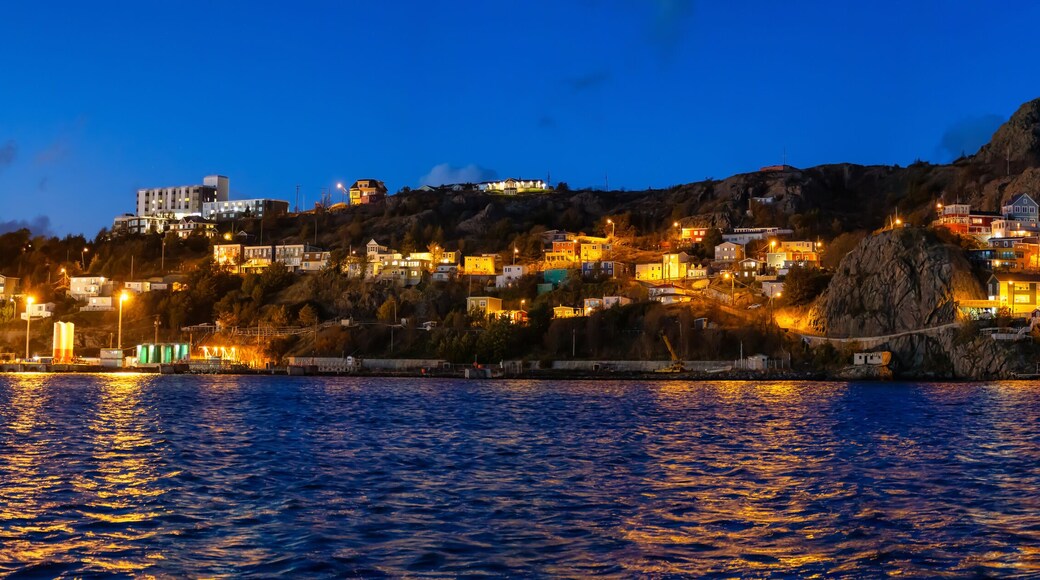 Panoramic view of the residential homes at The Battery in St. John's, Newfoundland and Labrador, Canada.