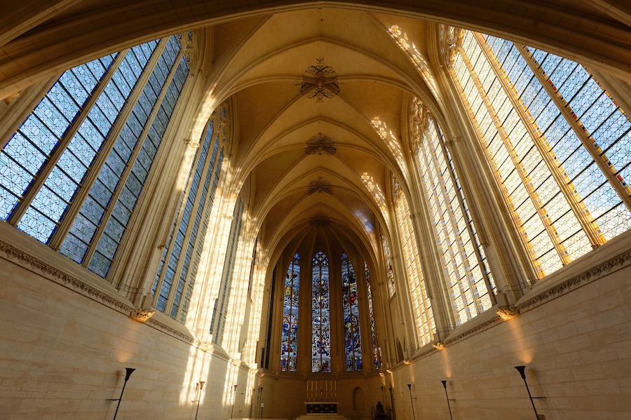 The Sainte-Chapelle is a Gothic royal chapel within the fortifications of the Vincennes castle