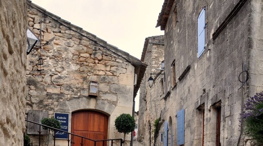 Atmospheric hilltop Provençal town, capped by the spooky ruins of the chateau where the Marquis de Sade once lived