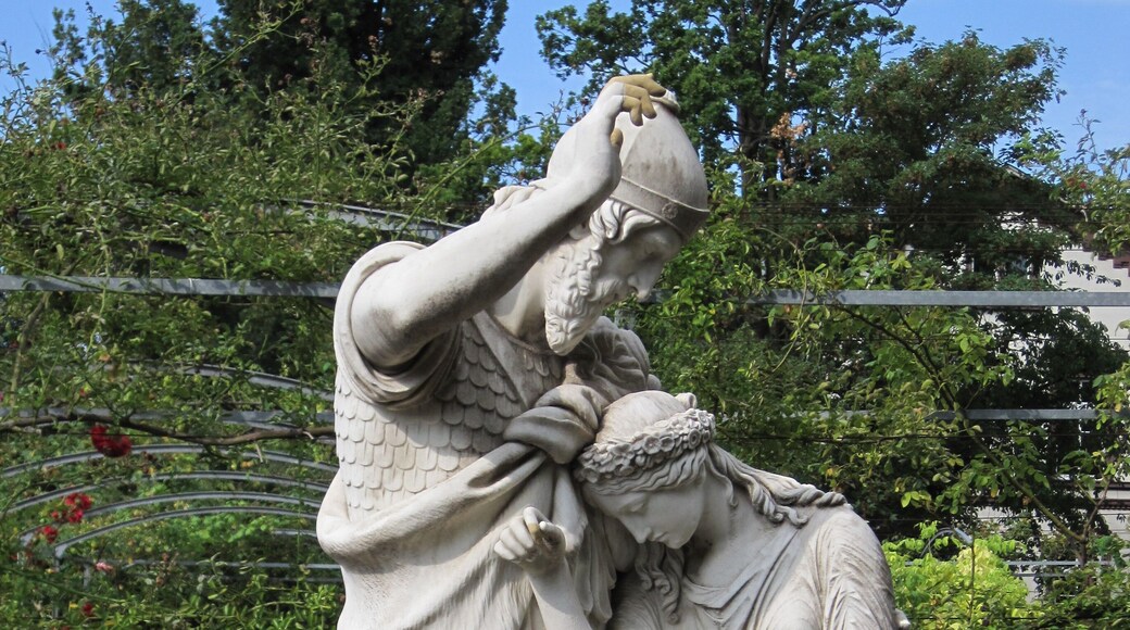 The sculpture Jephthah and his Daughter by Emil Wolff, Erbach in the Rheingau region, Hesse, Germany.