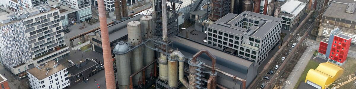 Aerial View of Esch-sur-Alzette Steel Industry and Modernization