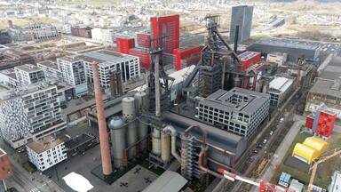 Aerial View of Esch-sur-Alzette Steel Industry and Modernization
