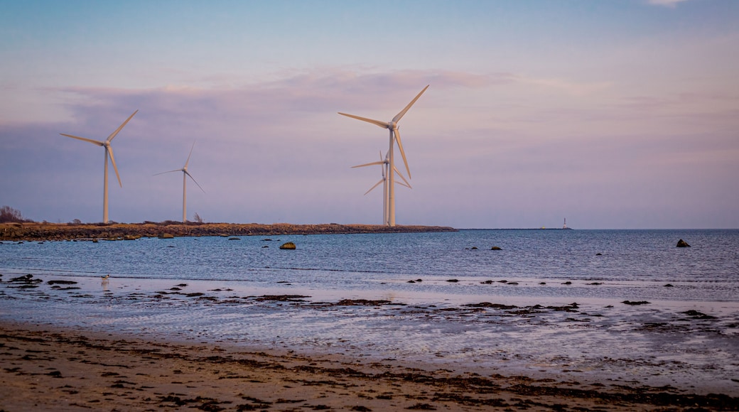 Wind turbines at Skrea beach in Falkenberg, Sweden
