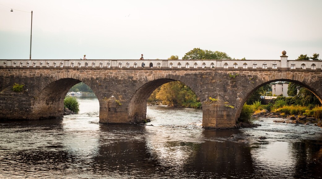Tullbron bridge over Ätran river in Falkenberg, Sweden