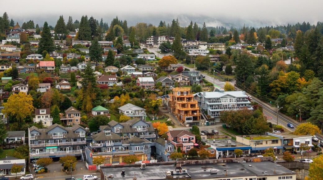Gibsons showing landscape views and a small town or village