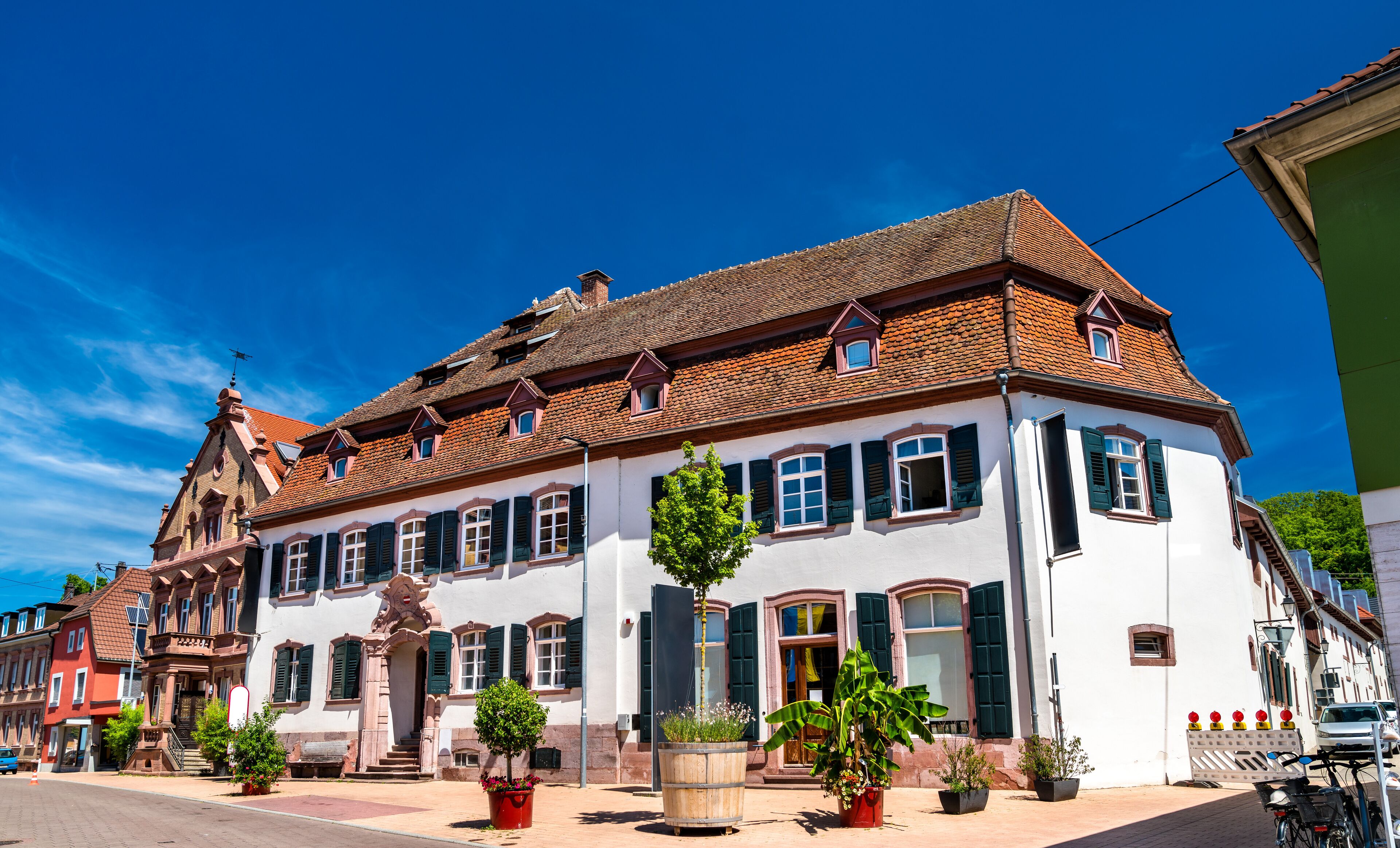 Architecture of Herbolzheim, a town in Baden-Wuerttemberg, Germany