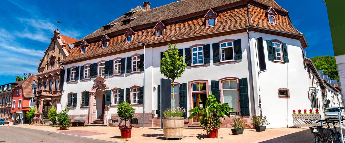 Architecture of Herbolzheim, a town in Baden-Wuerttemberg, Germany